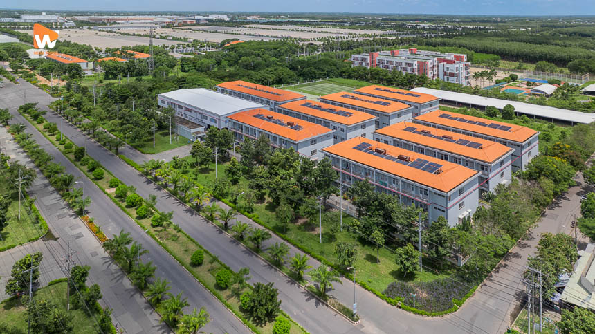 Chụp ảnh khu công nghiệp Phước Đông, khu nhà dịch vụ và sân thể thao cho người lao động